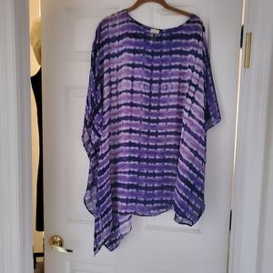 CHICOS RUANA PURPLE STRIPE L/XL